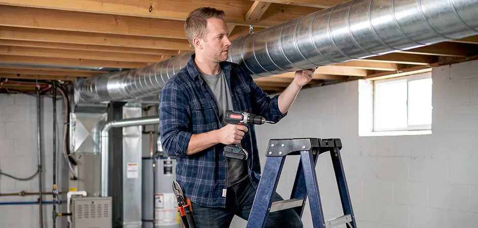 Exposed Spiral Ductwork in Round Rock
